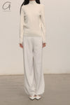 SWAYING/KNIT hollow back turtleneck pullover SW23AW1T19 white